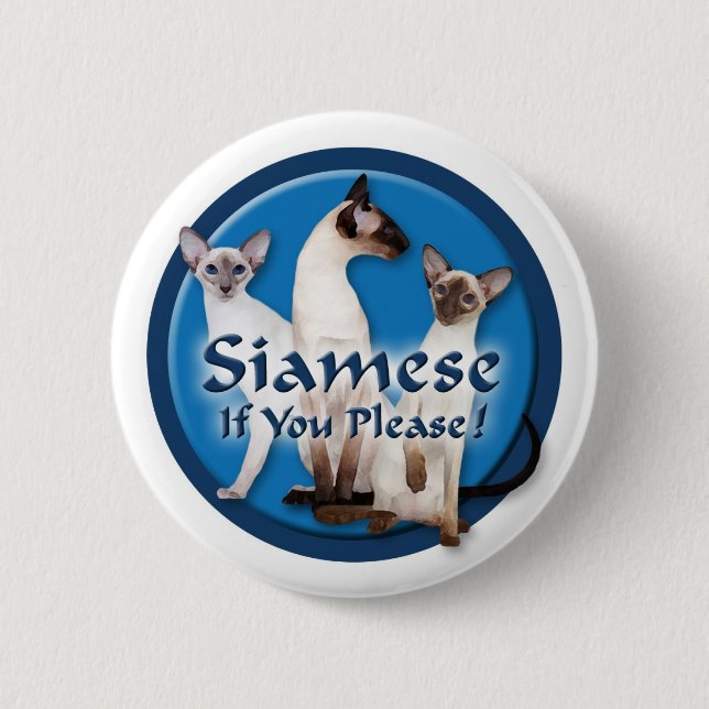 Siamese Watercolor Button (Front)