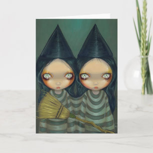 "Siamese Witch Twins" Greeting Card