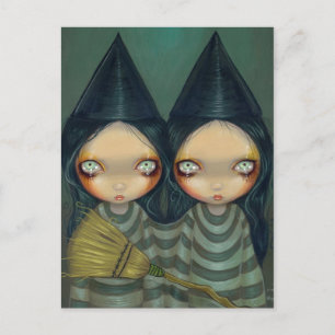 "Siamese Witch Twins" Postcard