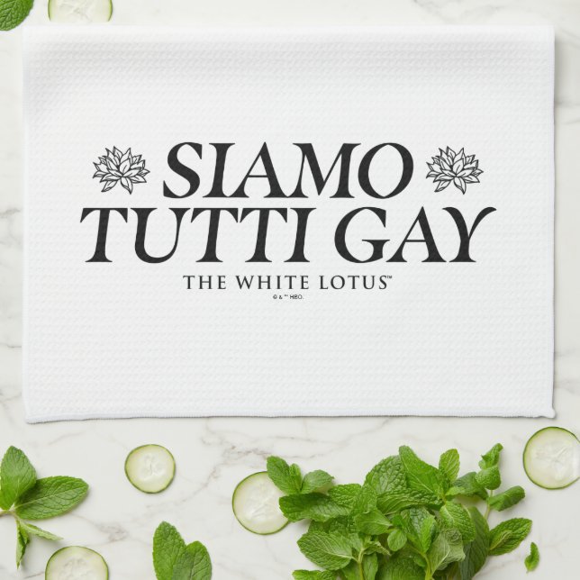 Siamo Tutti Gay - The White Lotus Kitchen Towel (Folded)