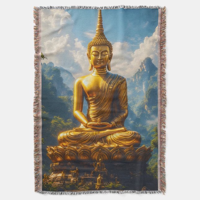 Siam's Golden Soul Throw Blanket (Front Vertical)