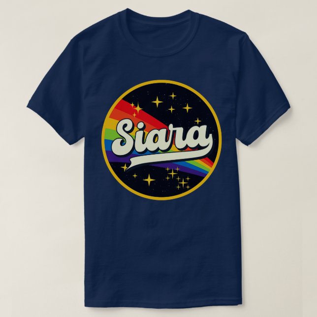Siara Rainbow In Space Vintage Style T-Shirt (Design Front)