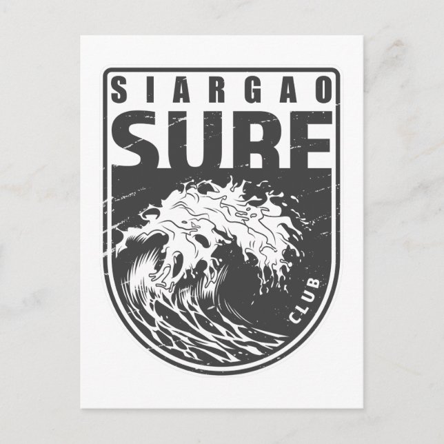 Siargao Surf Club Philippines Emblem Postcard (Front)