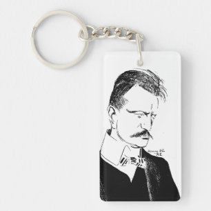 Sibelius: sketch by Albert Engström (1904) Keychai Keychain