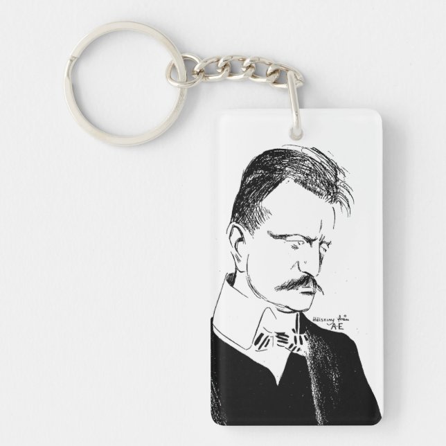 Sibelius: sketch by Albert Engström (1904) Keychai Keychain (Front)