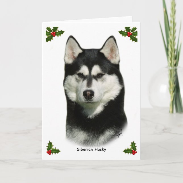 Siberanian Husky 9P046D-46 Holiday Card (Front)