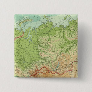 Siberia map with shipping routes 2 inch square button
