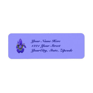 Siberian Blue Iris Address Label