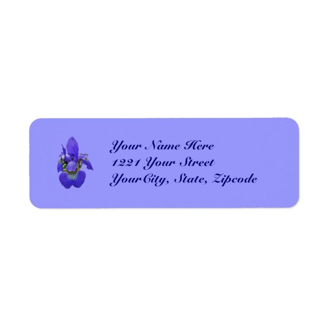 Siberian Blue Iris Address Label (Front)