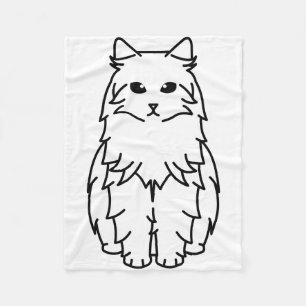 Siberian Cat Cartoon Fleece Blanket