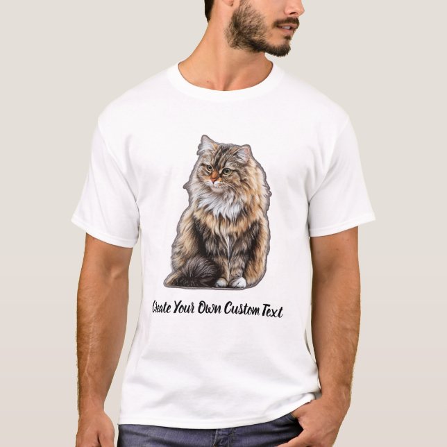 Siberian Cat Create Your Own Custom Text  T-Shirt (Front)