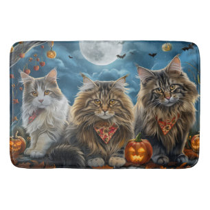Siberian Cat Halloween Spooky  Bath Mat