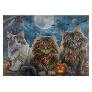 Siberian Cat Halloween Spooky  Cutting Board