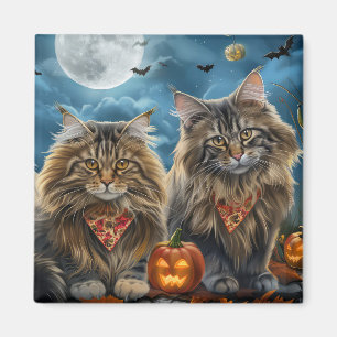 Siberian Cat Halloween Spooky Magnet