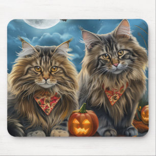 Siberian Cat Halloween Spooky  Mouse Pad