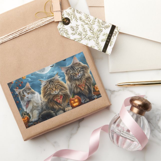 Siberian Cat Halloween Spooky  Sticker (Gifting)