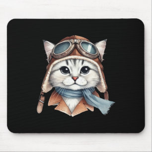 Siberian Cat Pilot Sticker  Mouse Pad