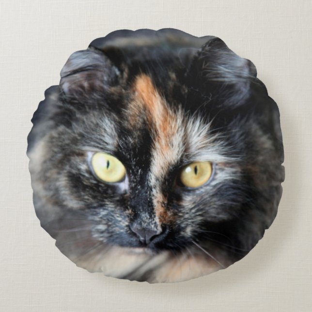 Siberian Cat Round Pillow (Front)