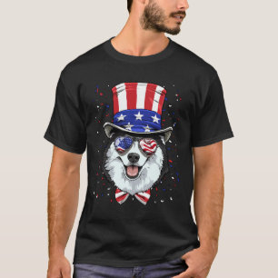 Siberian Husky 4th Of July American Dog Usa Flag T-Shirt
