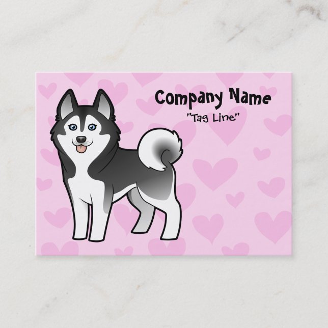 Siberian Husky / Alaskan Malamute Love Business Card (Front)
