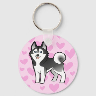 Siberian Husky / Alaskan Malamute Love Keychain