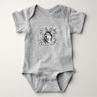 Siberian Husky Baby Bodysuit