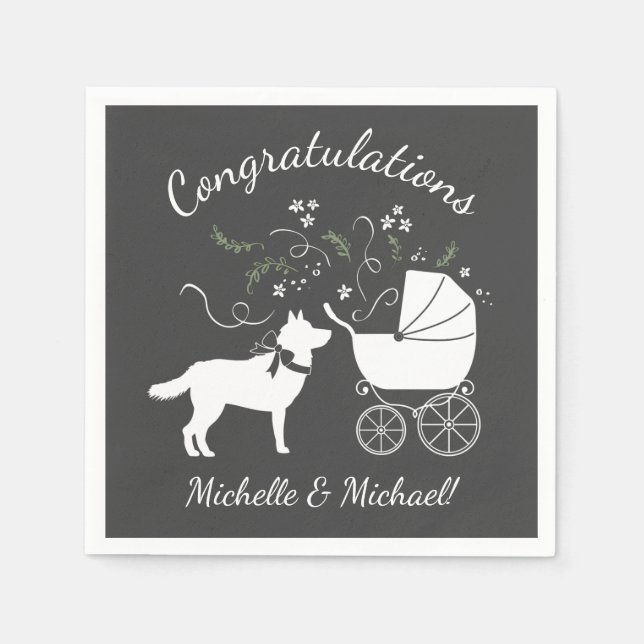 Siberian Husky Baby Shower Napkin (Front)