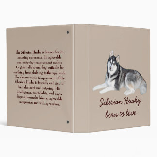 Siberian Husky Beautiful Binder
