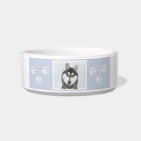 Siberian Husky (Black and White) Painting Dog Art