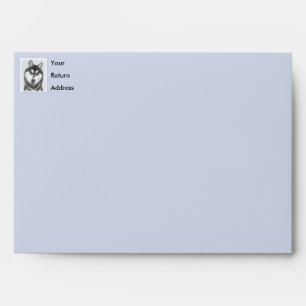 Siberian Husky (Black and White) Painting Dog Art Envelope