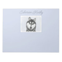 Siberian Husky (Black and White) Painting Dog Art 