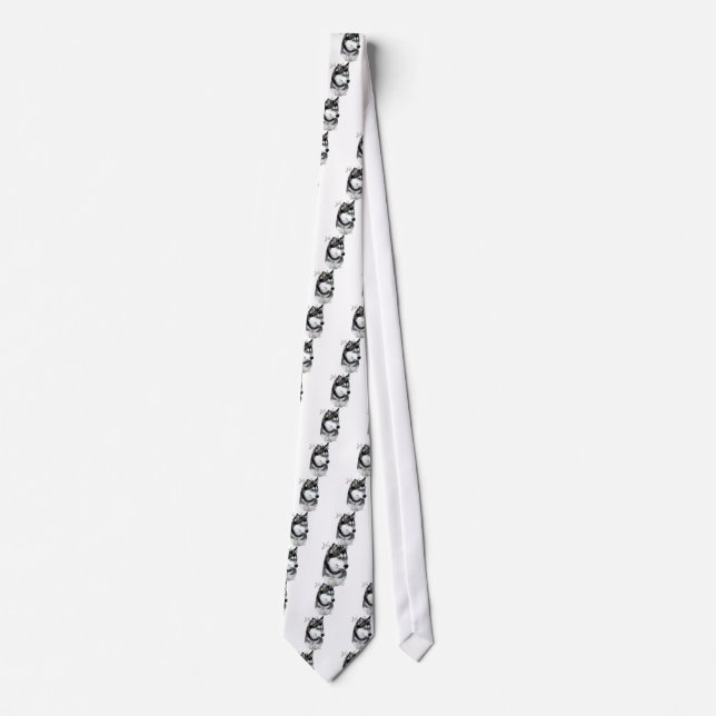Siberian Husky (blk) Dad 2 Tie (Front)
