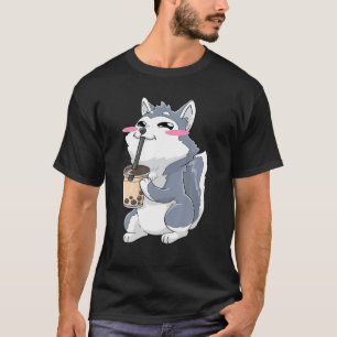 Siberian Husky Boba Bubble Tea Anime Kawaii Cute G T-Shirt