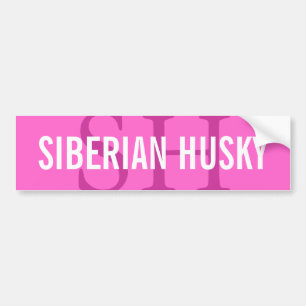 Siberian Husky Breed Monogram Design Bumper Sticker