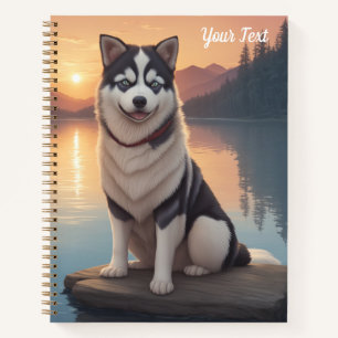 Siberian Husky by Lake Notebook
