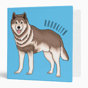 Siberian husky cartoon illustration binder