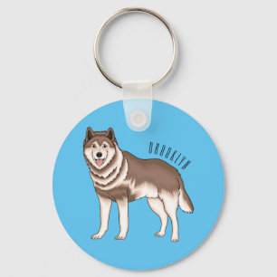 Siberian husky cartoon illustration  keychain