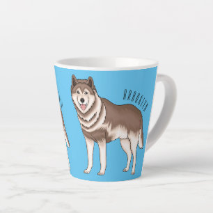 Siberian husky cartoon illustration latte mug