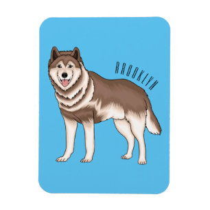 Siberian husky cartoon illustration magnet