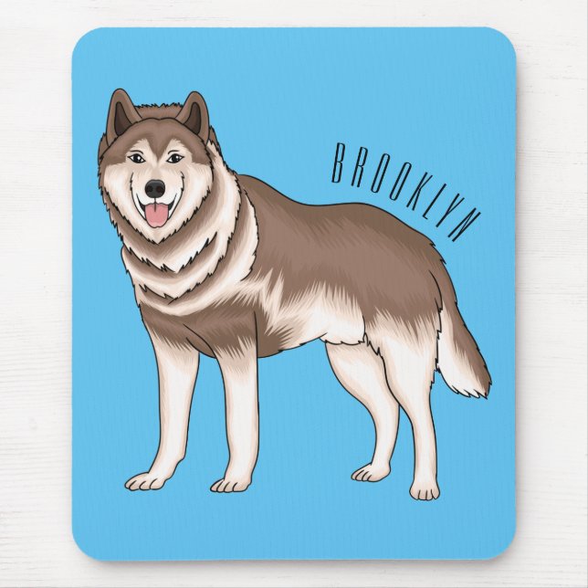 Siberian husky cartoon illustration mouse pad (Front)