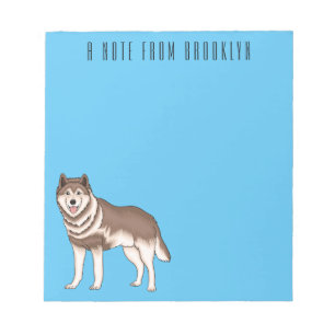 Siberian husky cartoon illustration notepad