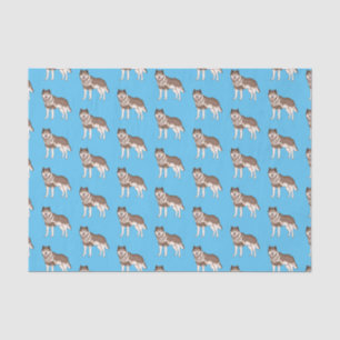 Siberian husky cartoon illustration tissue paper