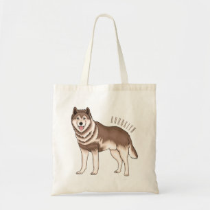 Siberian husky cartoon illustration tote bag
