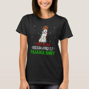 Siberian Husky Christmas Dog Hat Elf  For Dog Dad  T-Shirt
