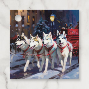 Siberian Husky Christmas Festive Season  Favour Tags