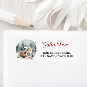 Siberian Husky Christmas Retourner l'adresse