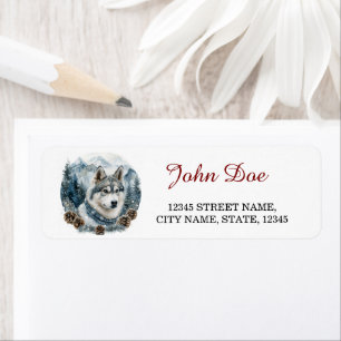 Siberian Husky Christmas Retourner l'adresse
