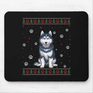 Siberian Husky Christmas Sweater Xmas Pet Animal D Mouse Pad