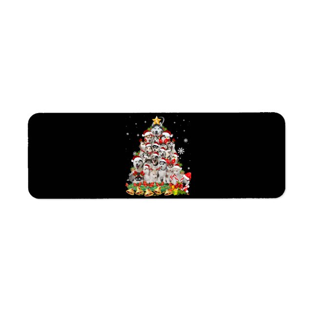 Siberian husky christmas tree lights | dog xmas (Front)