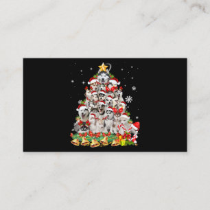 Siberian husky christmas tree lights   dog xmas business card